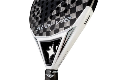 Close-up of StarVie Astrum 2025 racket’s textured surface with Full Plane Effect for enhanced spin and precision.