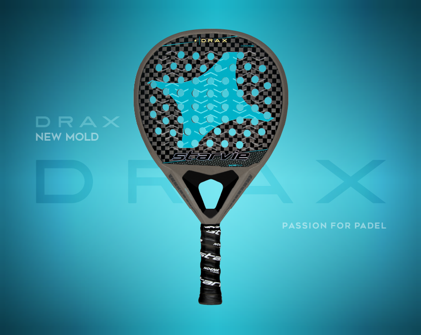 Official promotional image of the StarVie Drax Pro Touch padel racket, highlighting its cutting-edge design and performance.